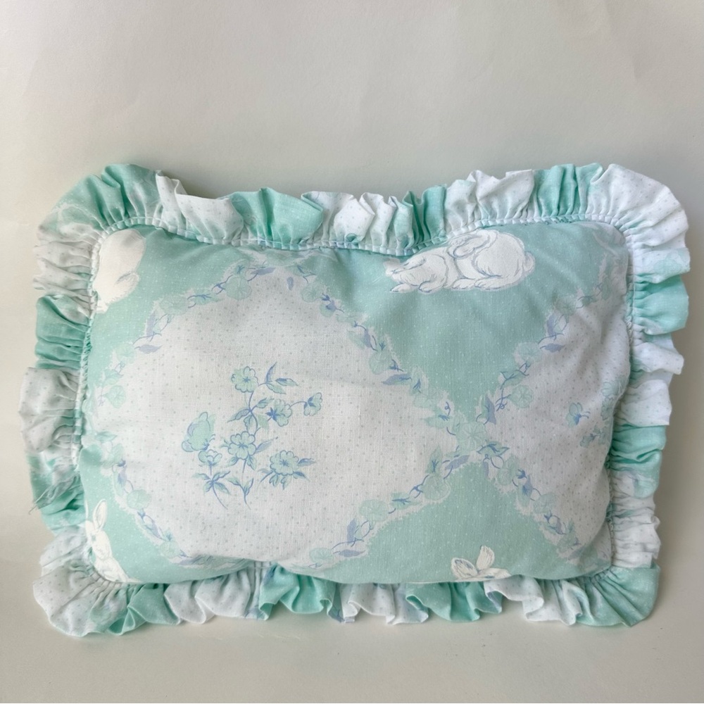 Vintage Bunny Print Pillow